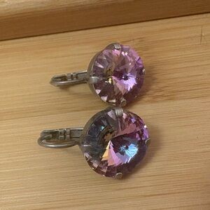 Sabika Pink and Purple Crystal Earrings